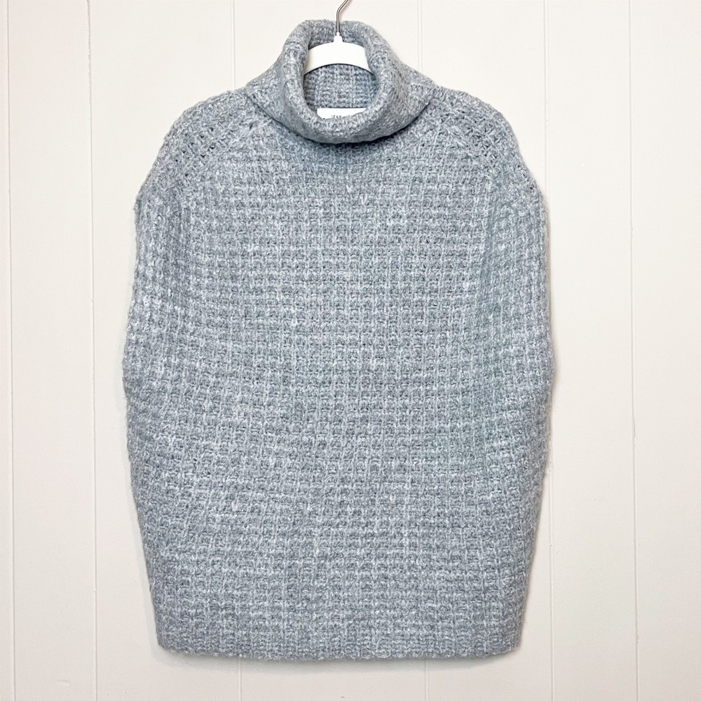 Anthropologie John + Jenn NWT Grey Waffle Knit Sleeveless Turtleneck Sweater S - Picture 4 of 13